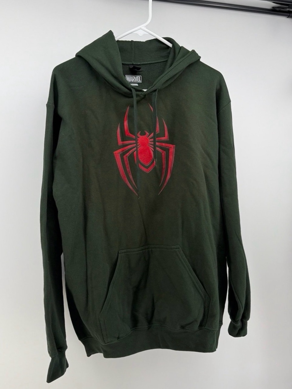 Marvel Spider-Man Mens Green/Red Hooded Sweatshirt- Size M- New No Tags